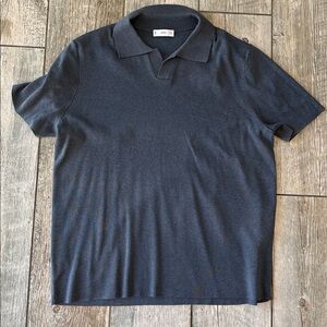 Men's Slate Blue Knit Sweater Polo